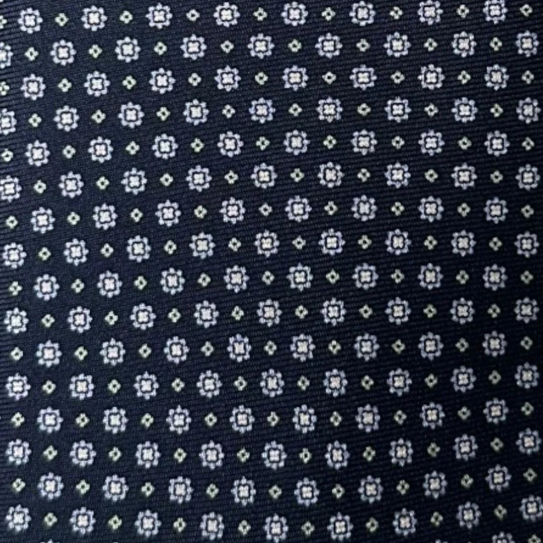 HENRY SARTORIAL X FLORENCE STYLE Twill Fantasia Print Tie NAVY