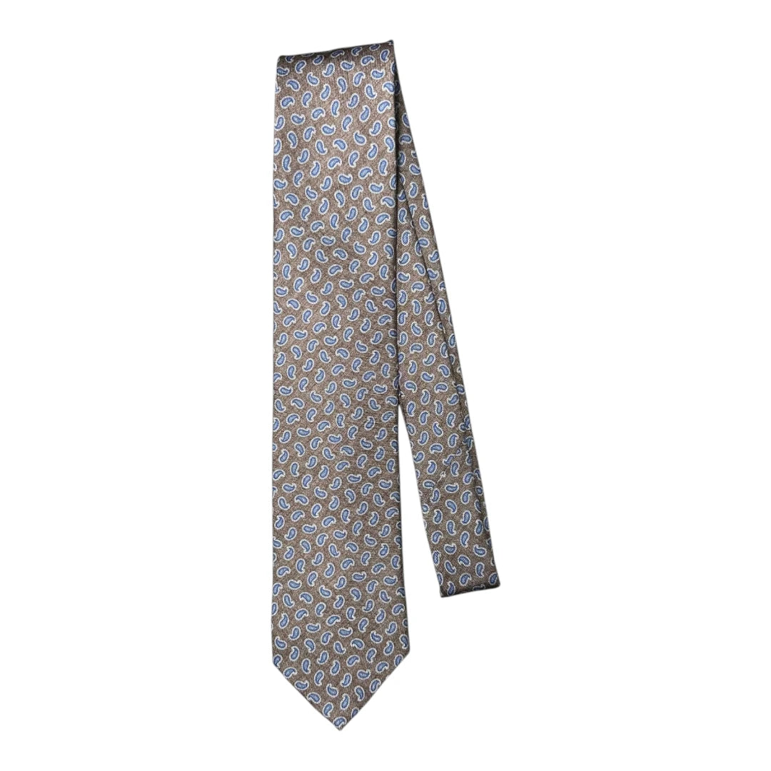 HENRY SARTORIAL X FLORENCE STYLE Panama Paisley Tie BROWN