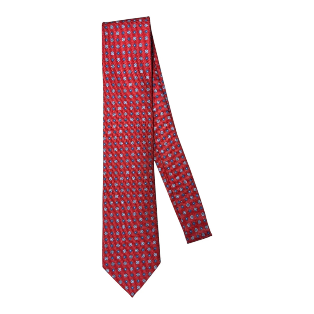 HENRY SARTORIAL X FLORENCE STYLE Small Floral Silk Tie RED