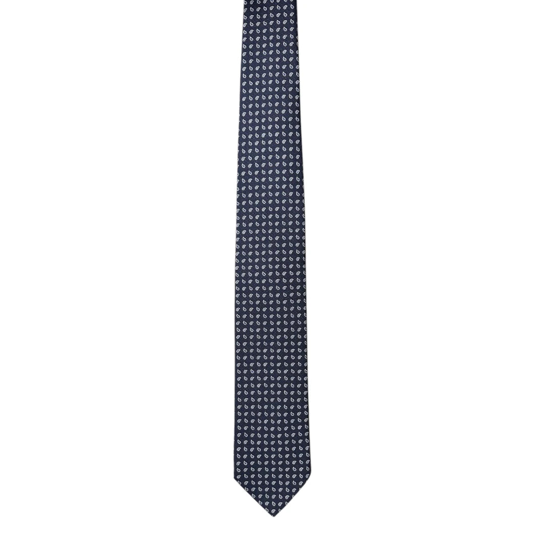 HENRY SARTORIAL X FLORENCE STYLE Small Pailsey Silk Tie NAVY
