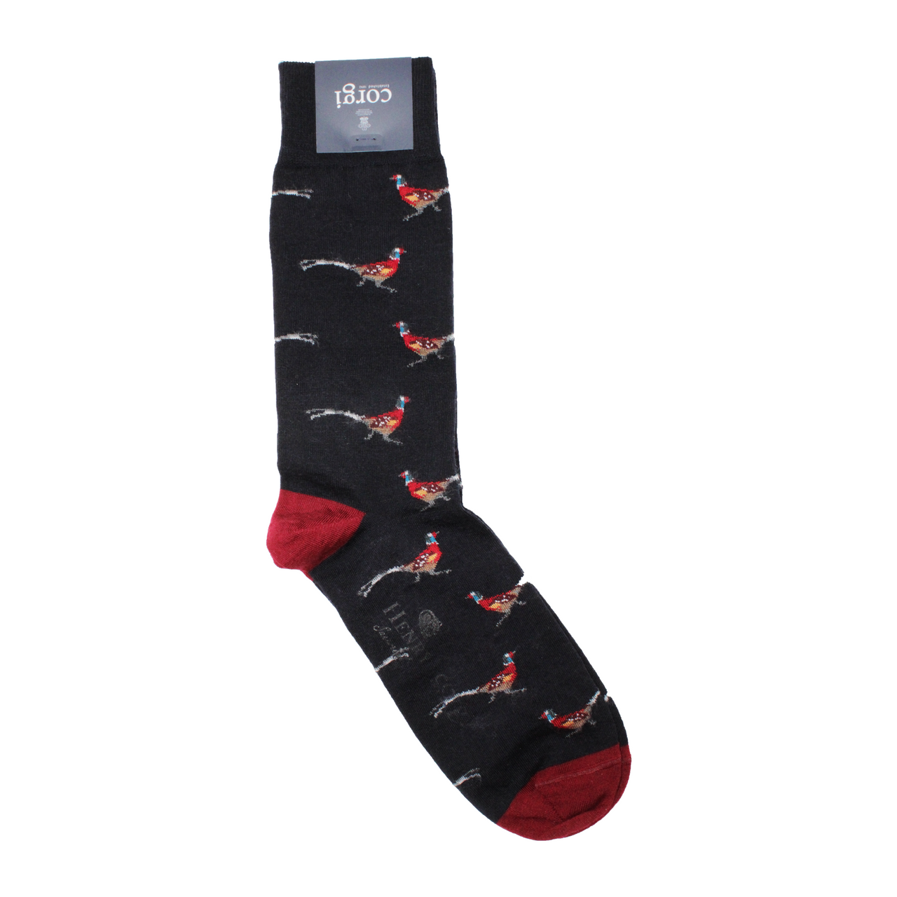 CORGI Light Weight Wool Pheasant Socks NAVY/RED