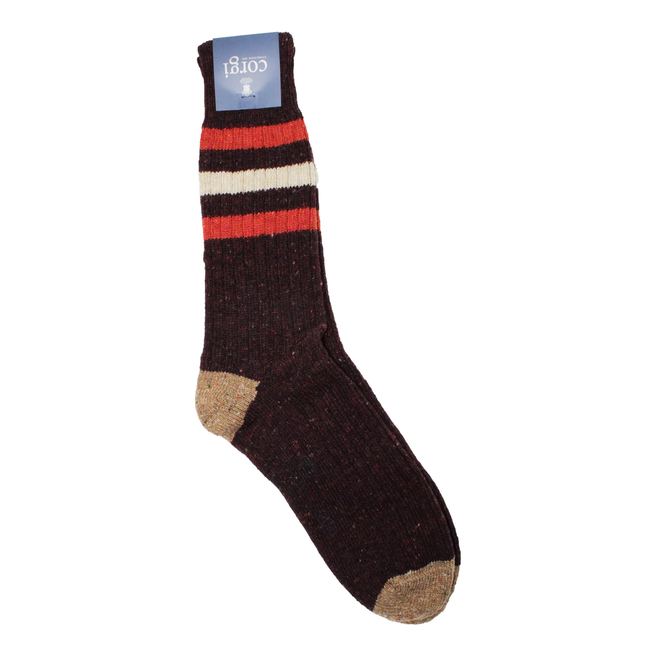 CORGI Irish Donegal Wool Socks DARK RED