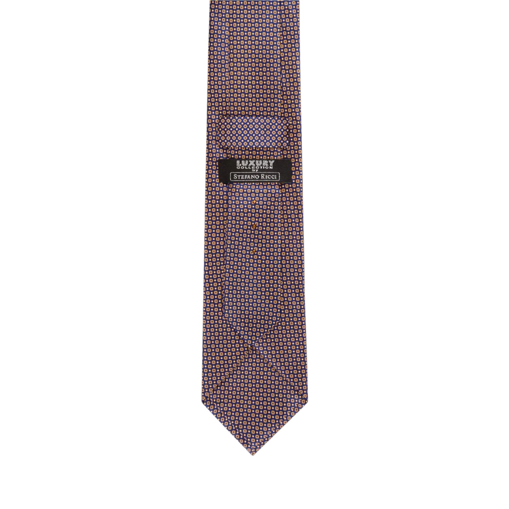STEFANO RICCI Silk Luxury Tie NAVY/YELLOW