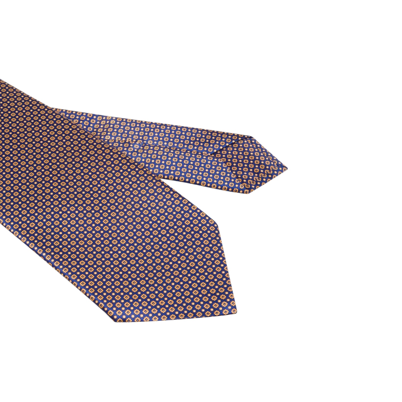 STEFANO RICCI Silk Luxury Tie NAVY/YELLOW