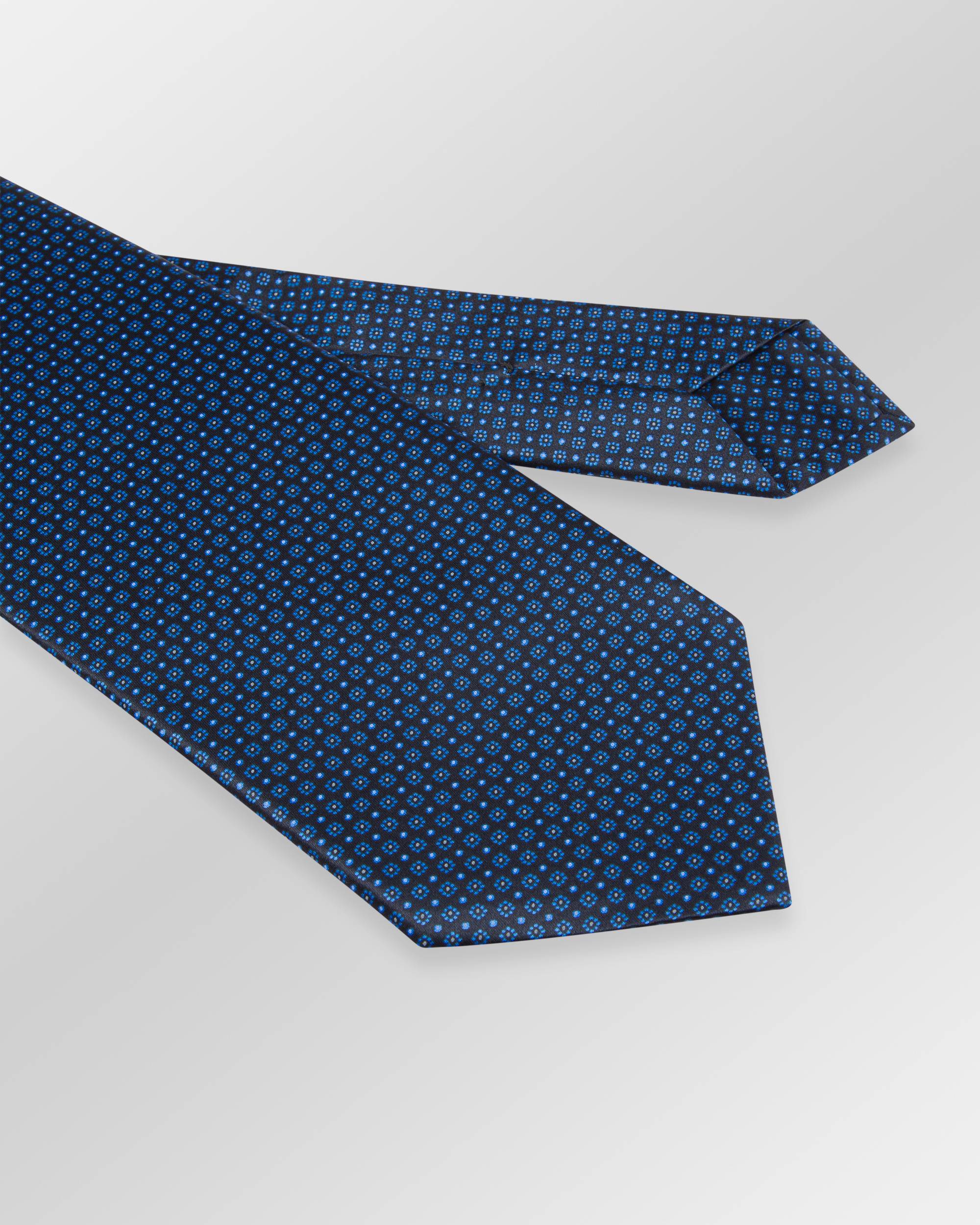 STEFANO RICCI Luxury Silk Long Tie BLACK/BLUE