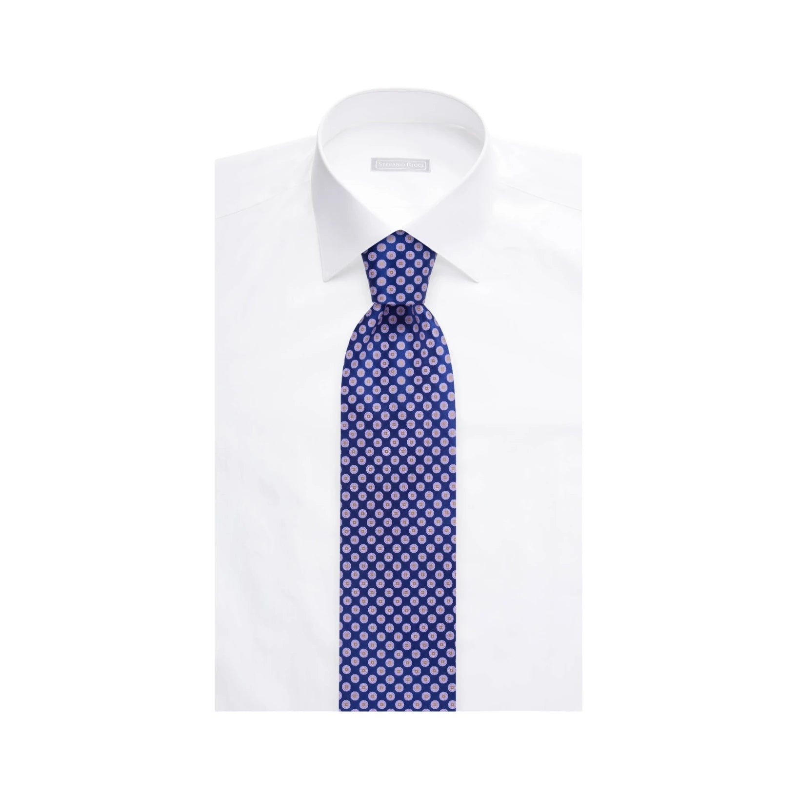 STEFANO RICCI Silk Luxury Tie MULTI BLUE BASE