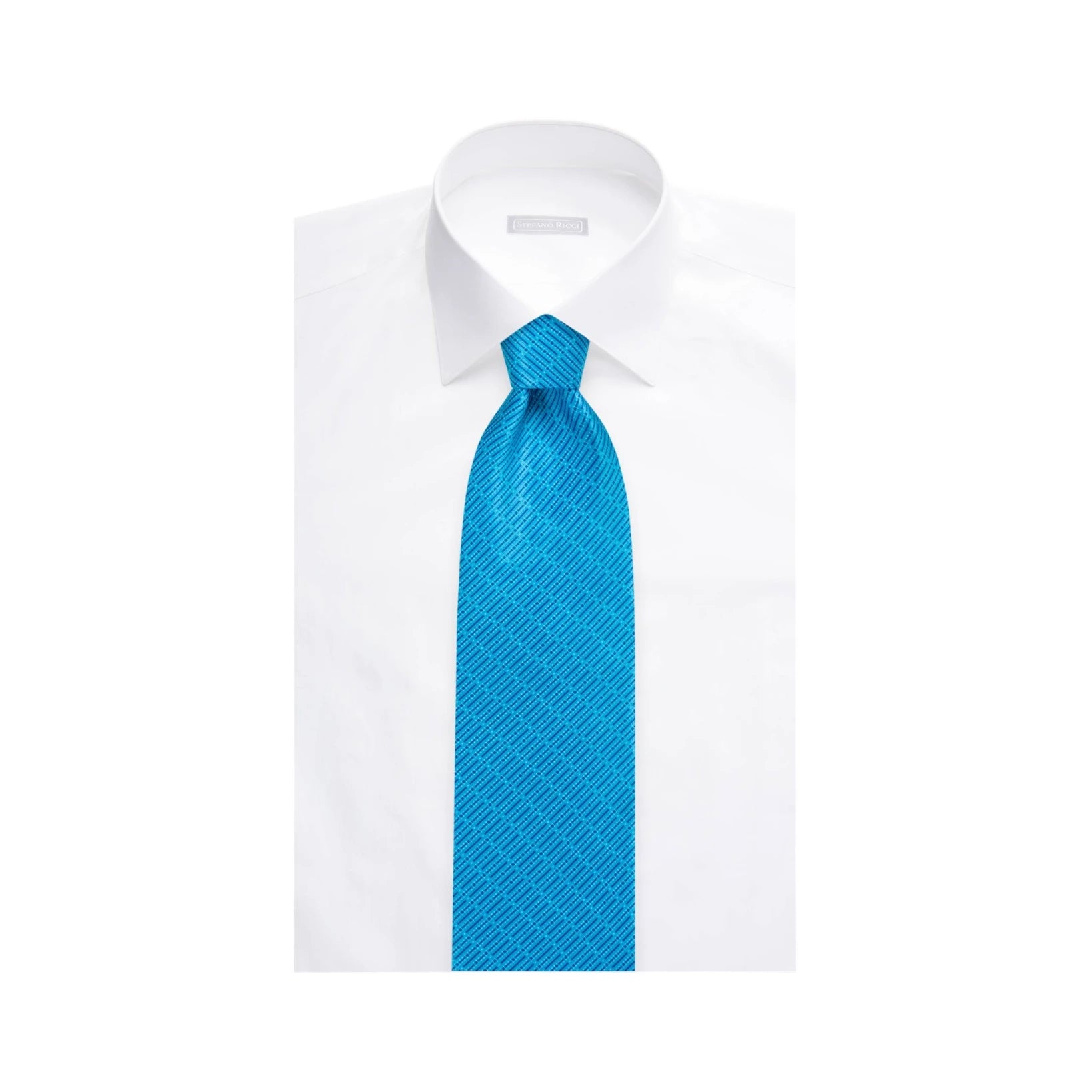 STEFANO RICCI Silk Luxury Tie BLUE/TURQUISE