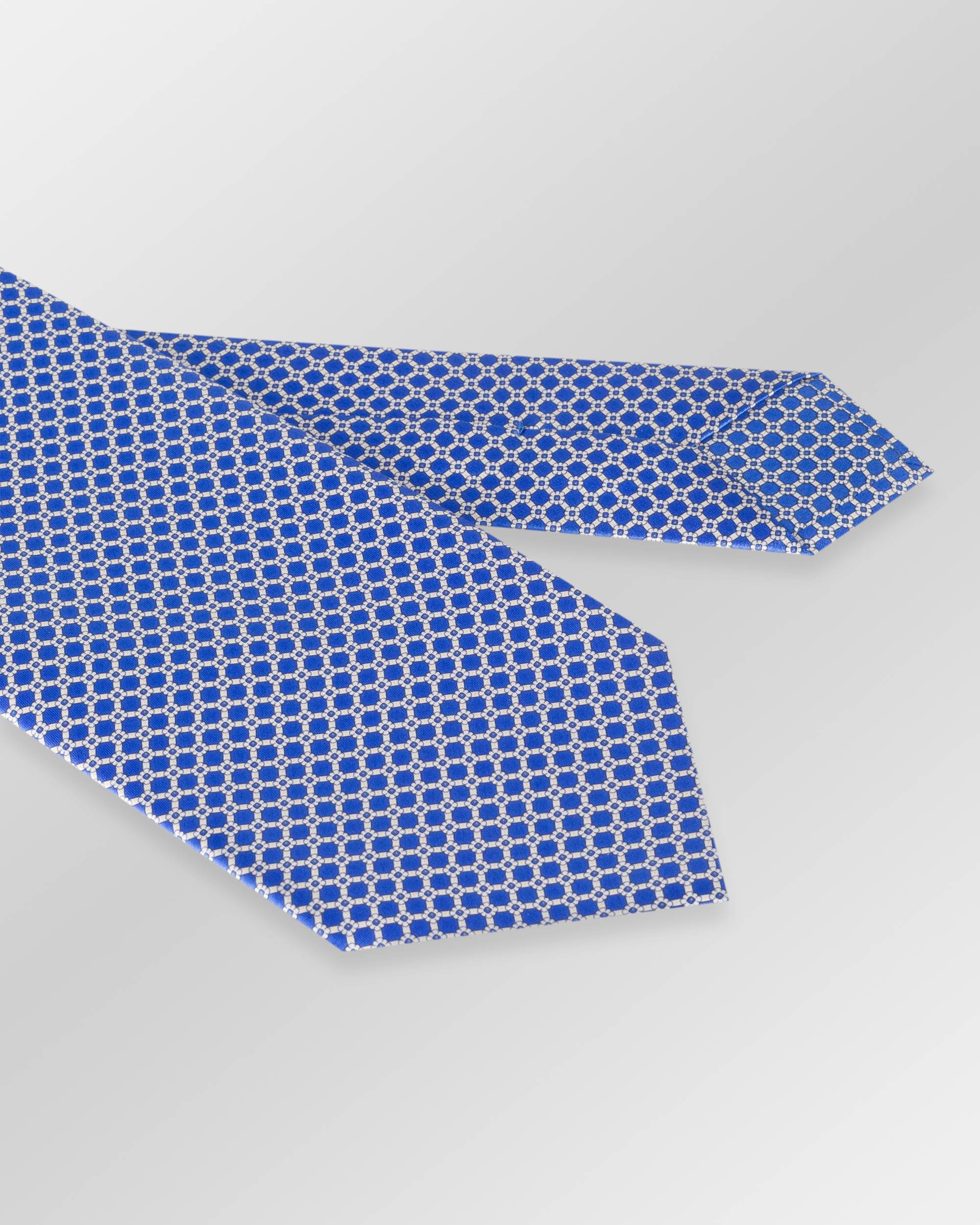 STEFANO RICCI Luxury Silk Long Tie BLUE/WHITE