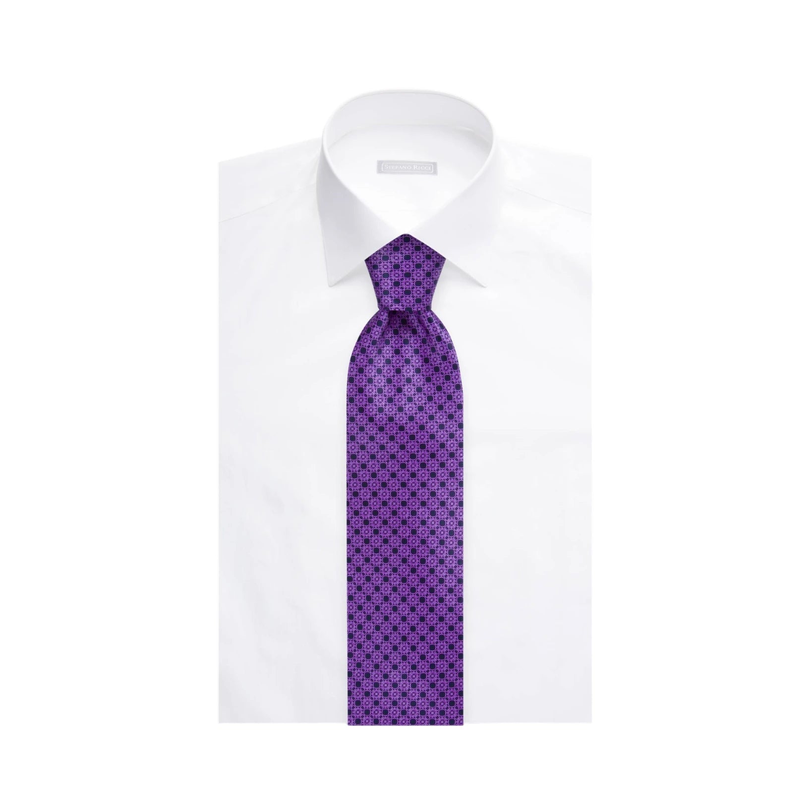 STEFANO RICCI Silk Luxury Tie BLACK/PURPLE