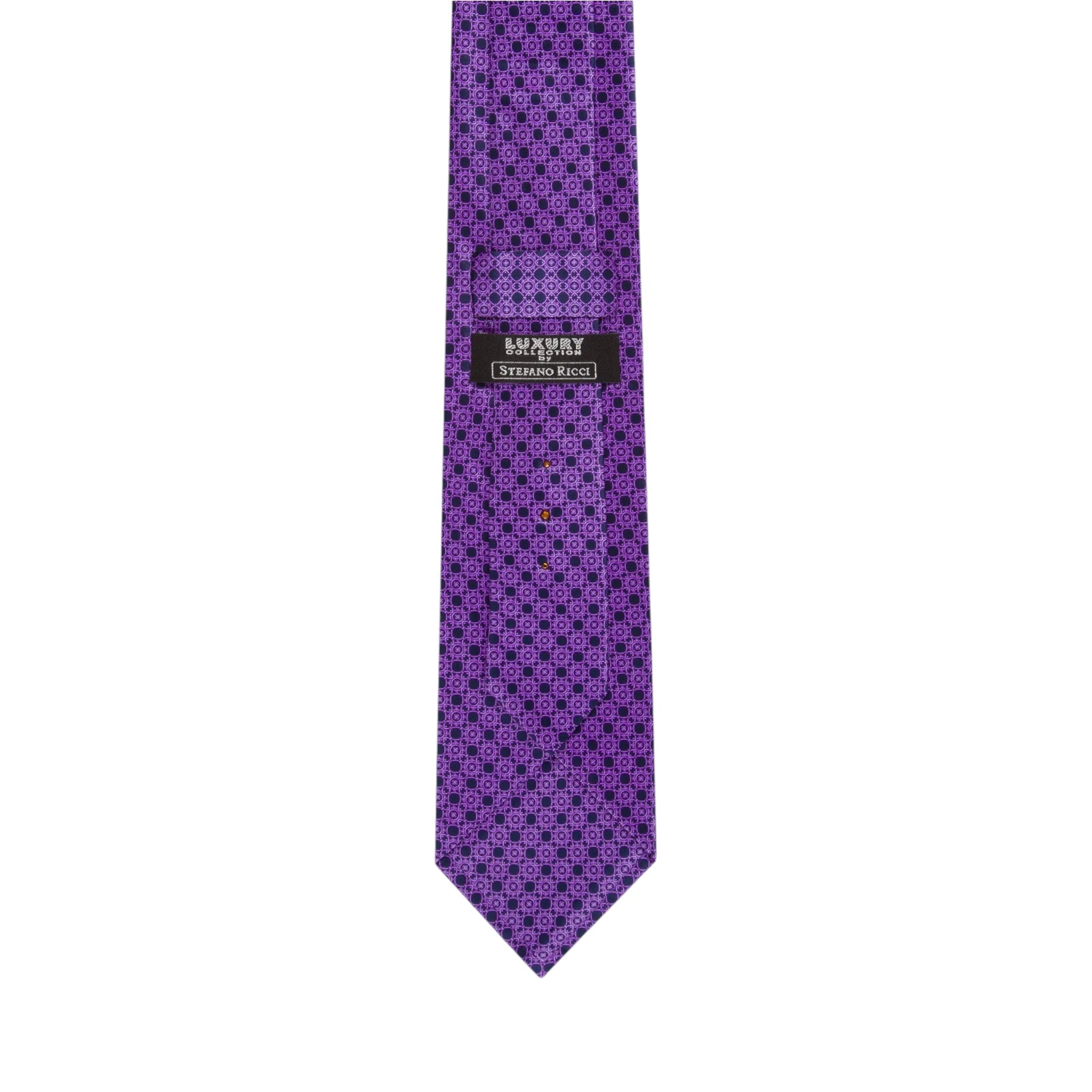 STEFANO RICCI Silk Luxury Tie BLACK/PURPLE