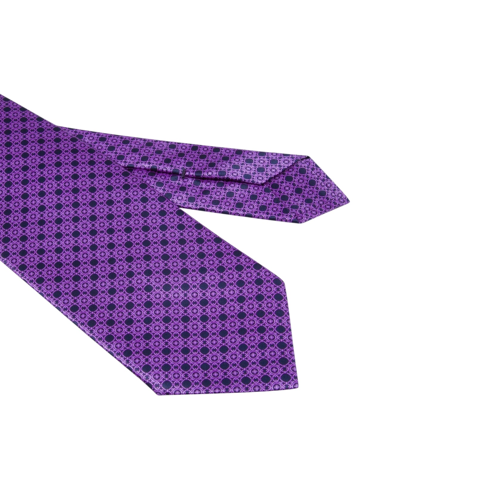 STEFANO RICCI Silk Luxury Tie BLACK/PURPLE