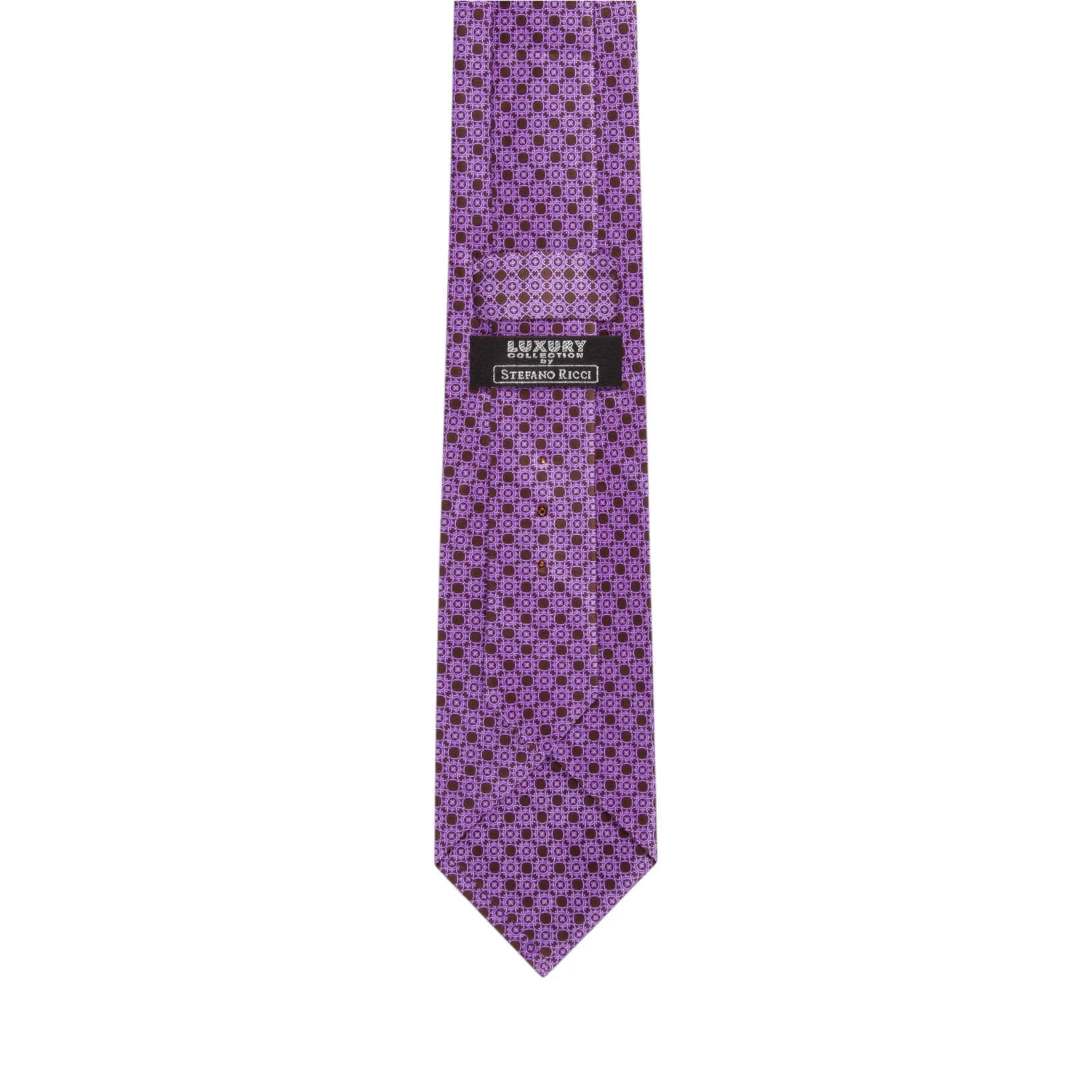 STEFANO RICCI Silk Luxury Tie BROWN/PURPLE