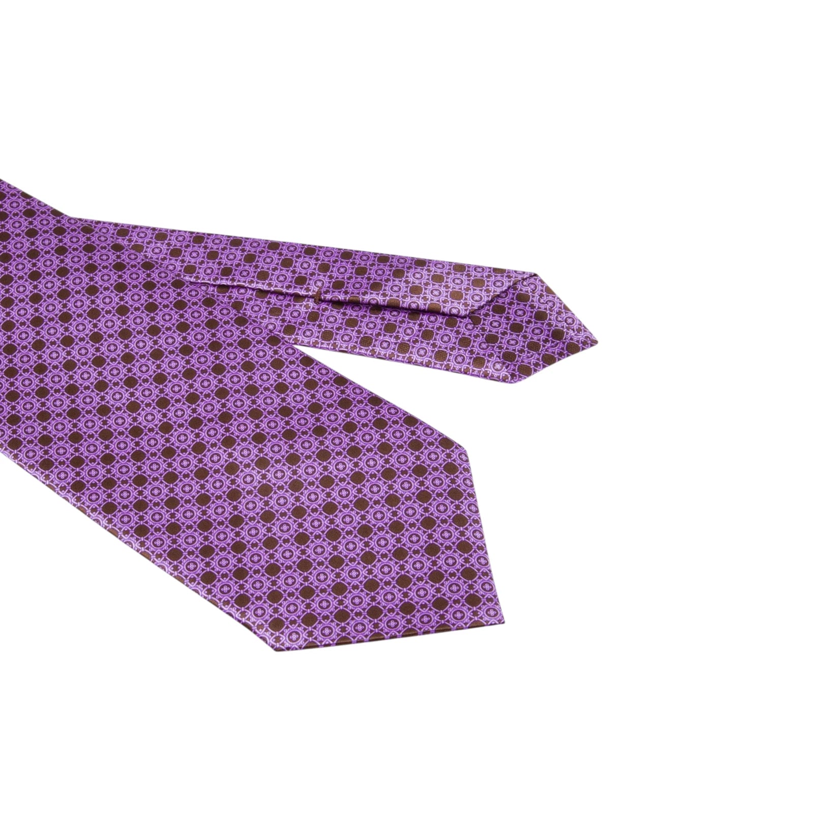 STEFANO RICCI Silk Luxury Tie BROWN/PURPLE
