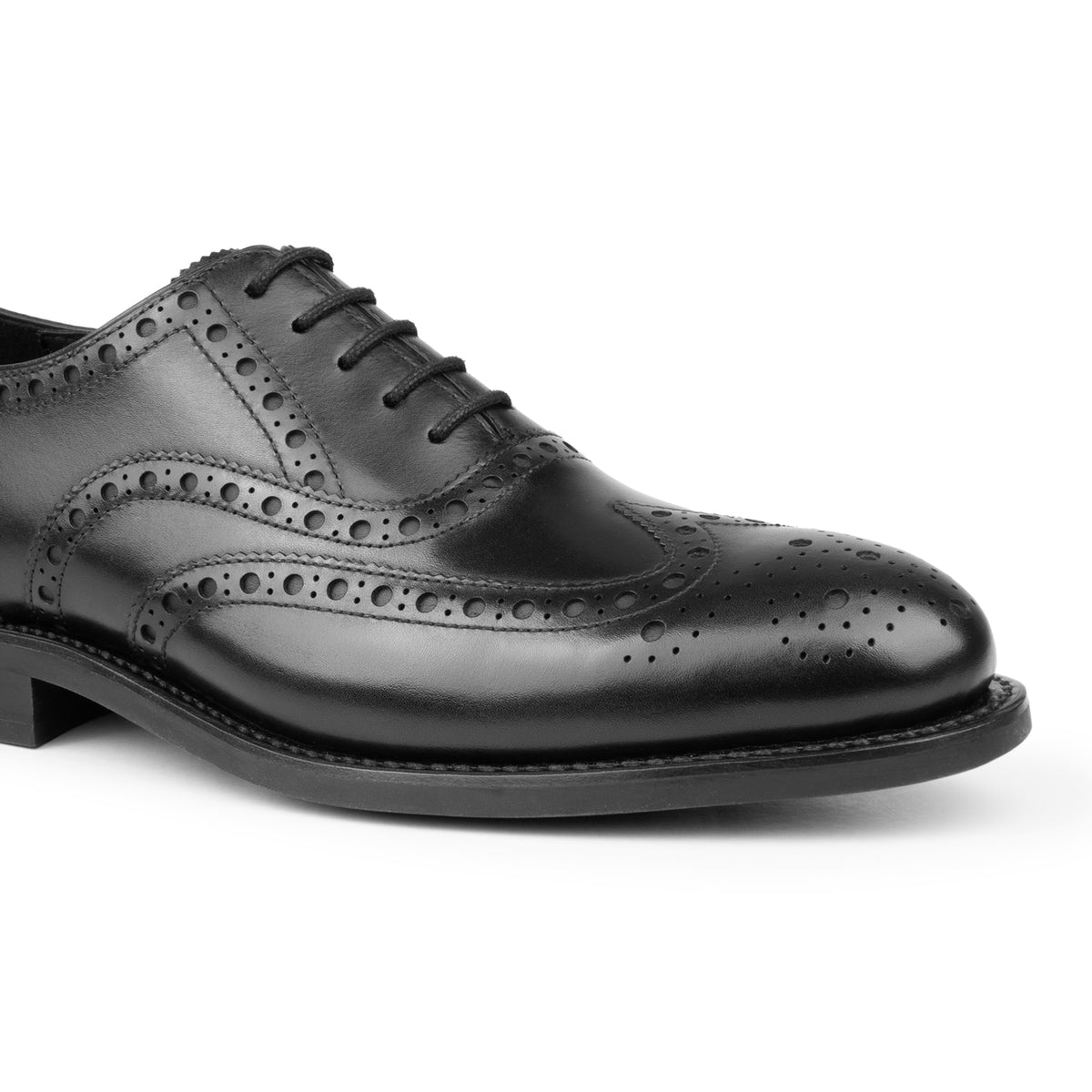 HENRY BUCKS Oxford Brogue Rubber Sole BLACK
