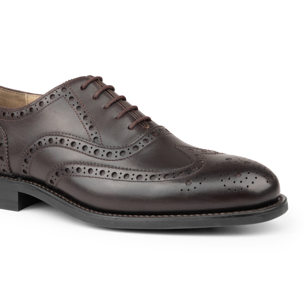 HENRY BUCKS Oxford Brogue Rubber Sole DARK BROWN