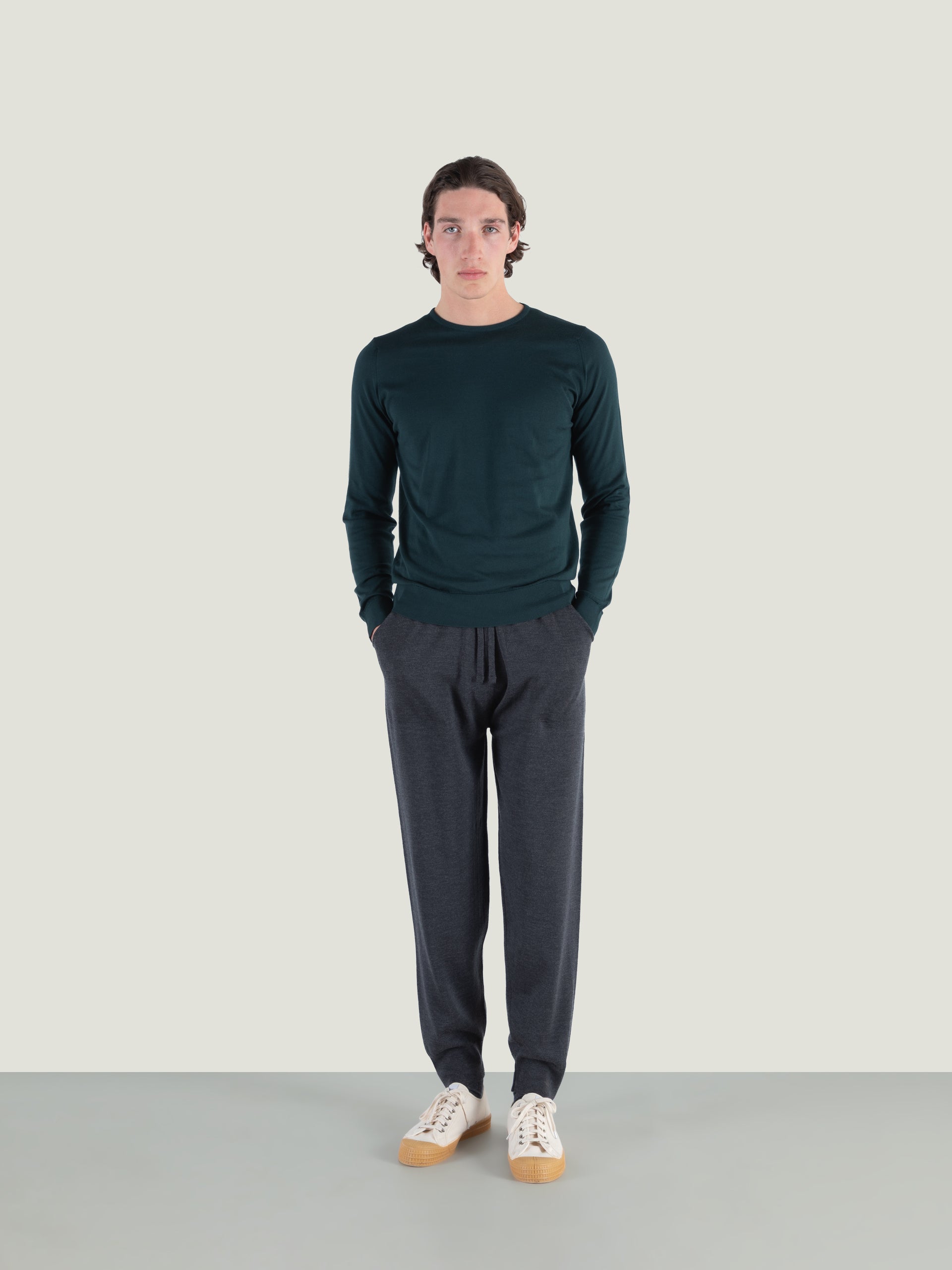 JOHN SMEDLEY Hatfield Crew Neck Knit RAINFOREST