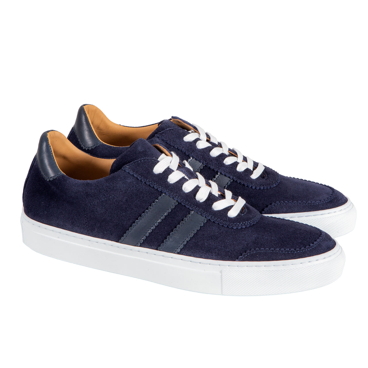 HENRY SARTORIAL Suede Leather Sneakers NAVY