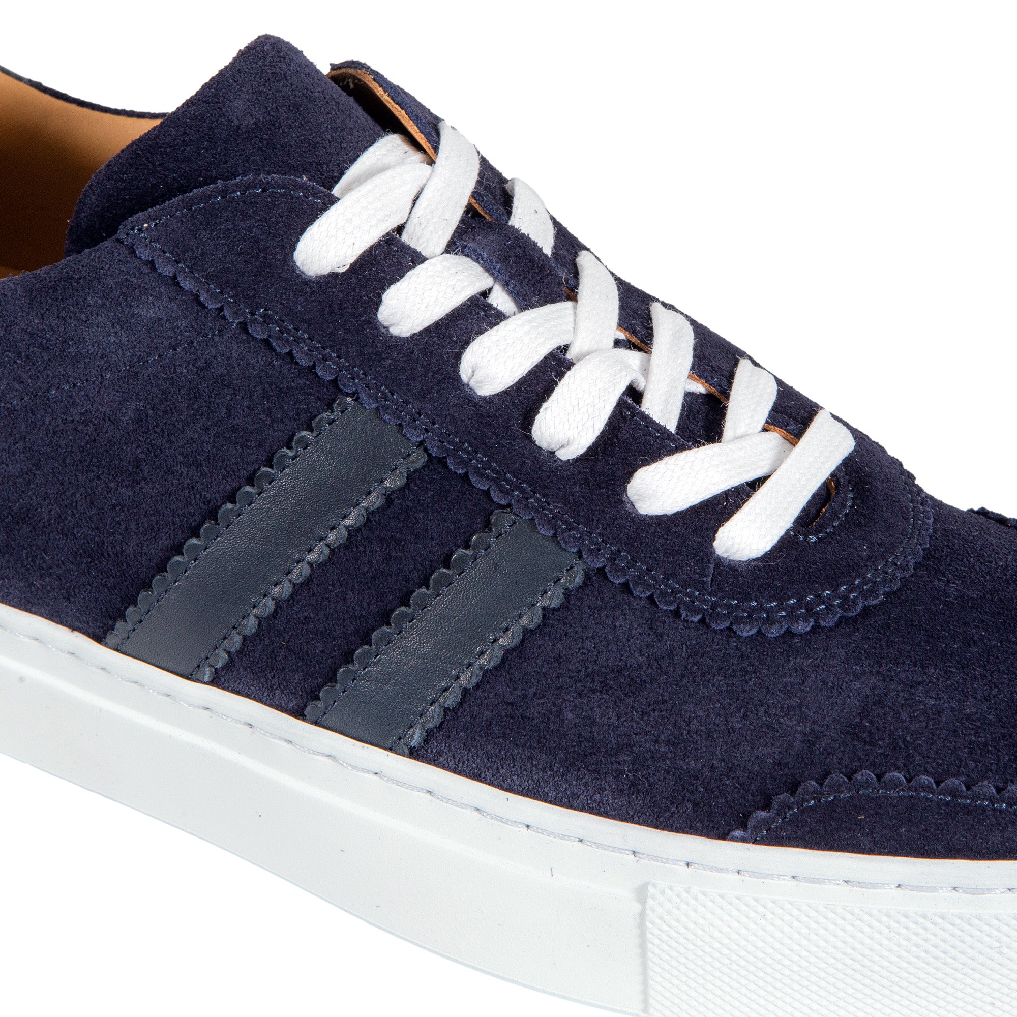 HENRY SARTORIAL Suede Leather Sneakers NAVY