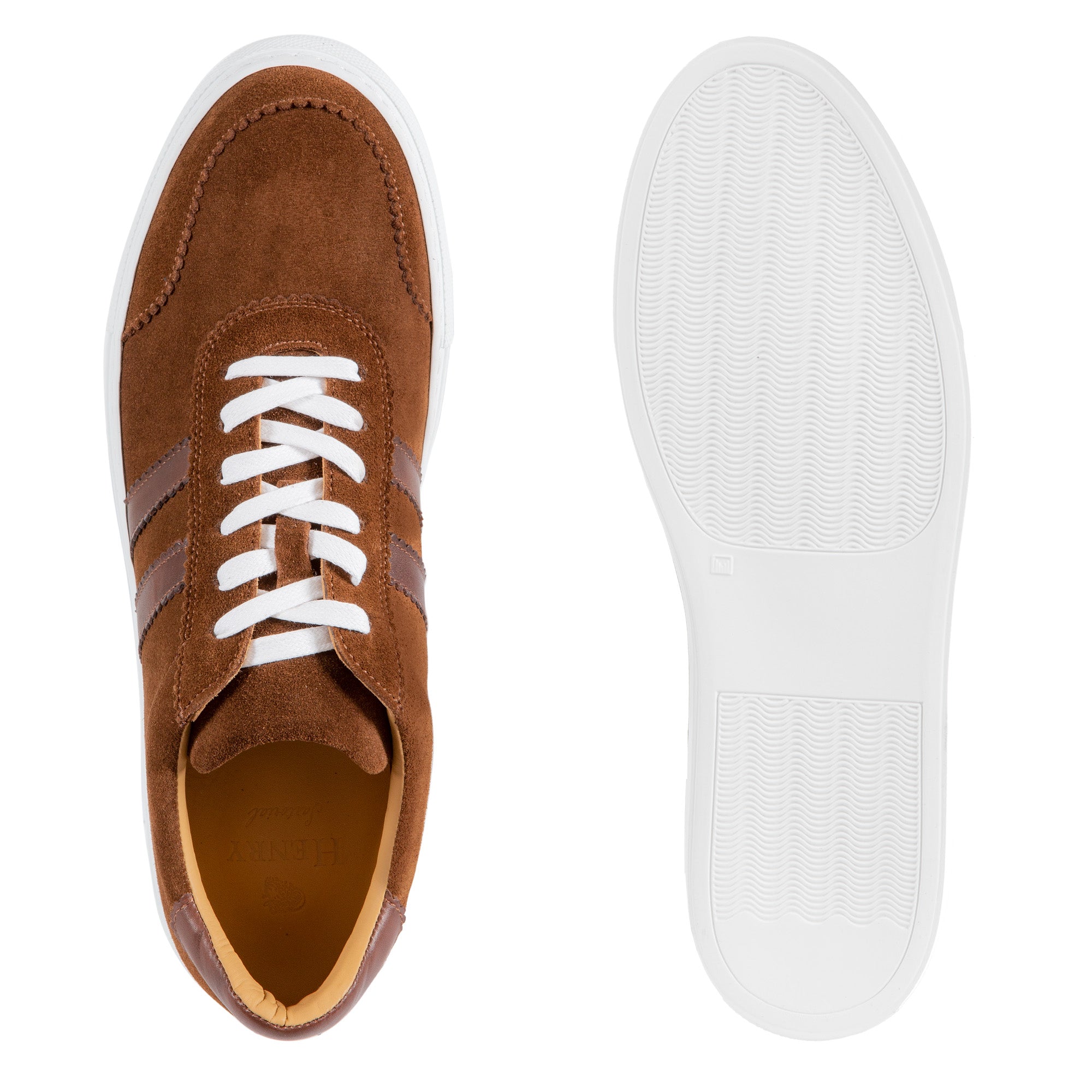 HENRY SARTORIAL Suede Leather Sneakers DARK BROWN