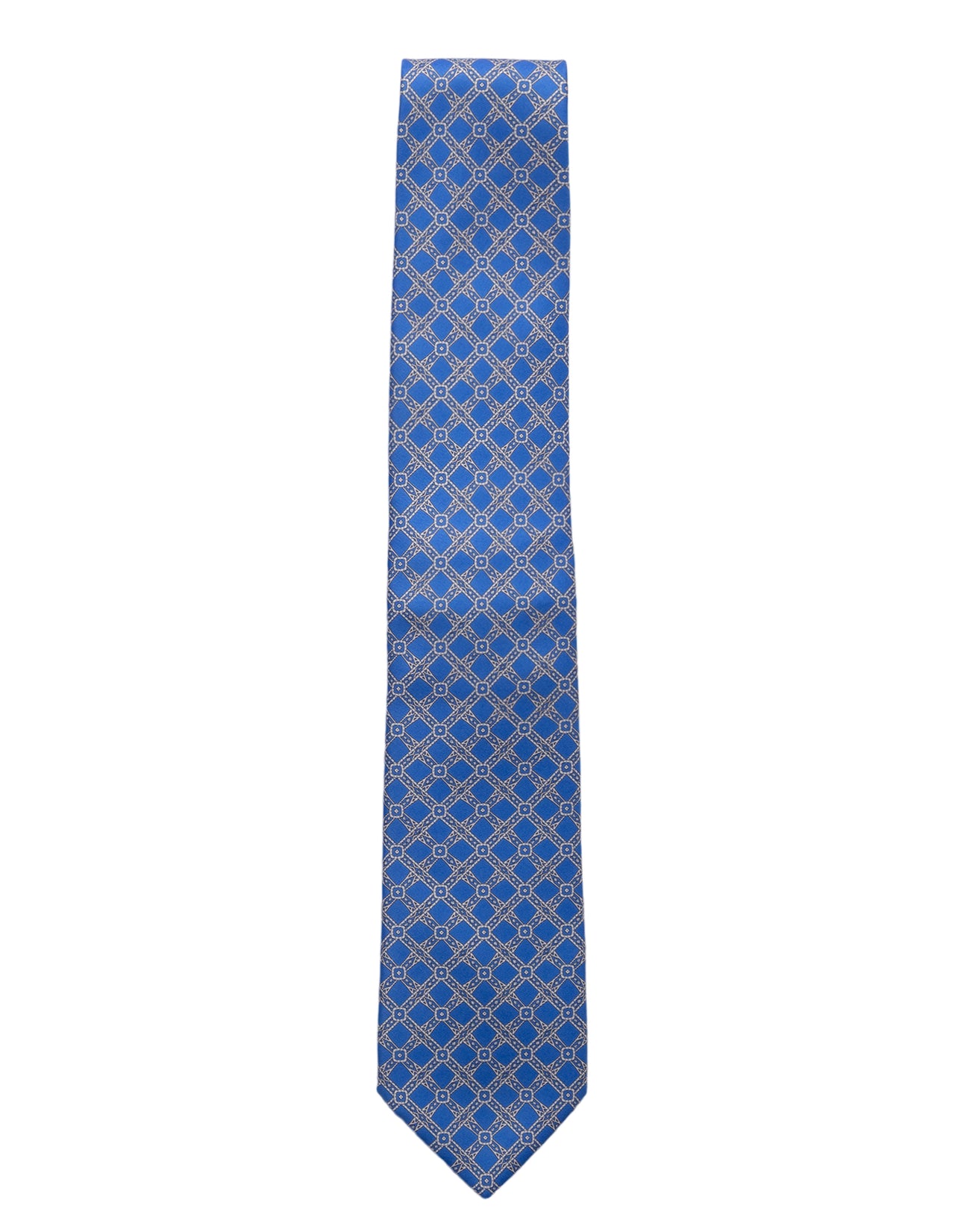 STEFANO RICCI Silk Tie & Pocket Square Set LIGHT BLUE/WHITE