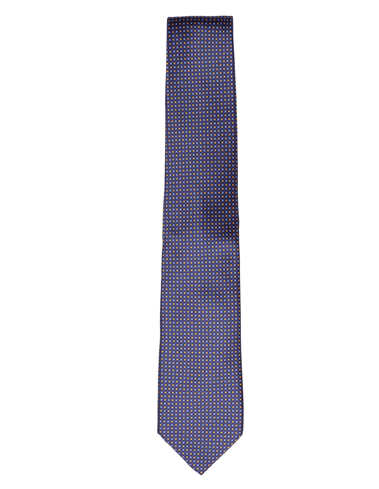 STEFANO RICCI Silk Tie & Pocket Square Set BLUE/YELLOW