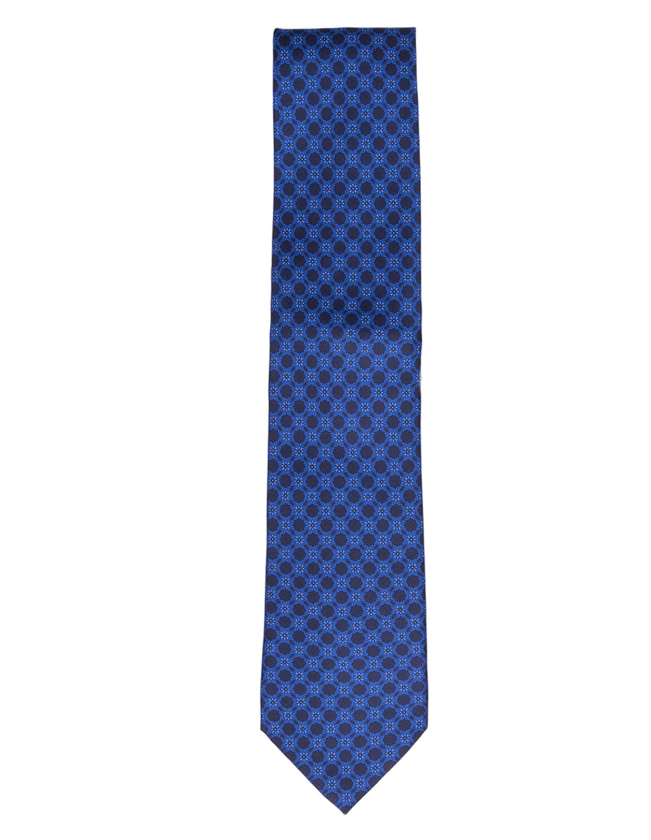 STEFANO RICCI Silk Tie & Pocket Square Set BLUE/NAVY