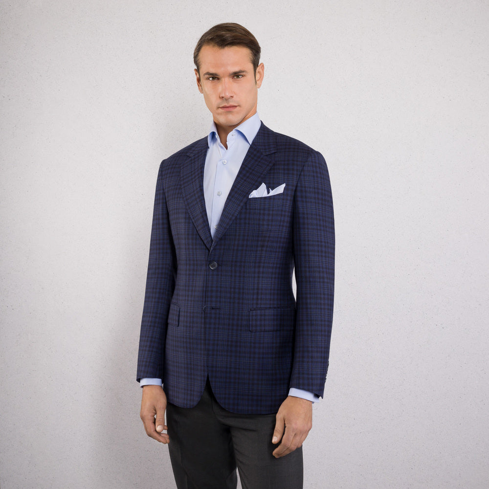 STEFANO RICCI Woven Two Button Jacket BLUE