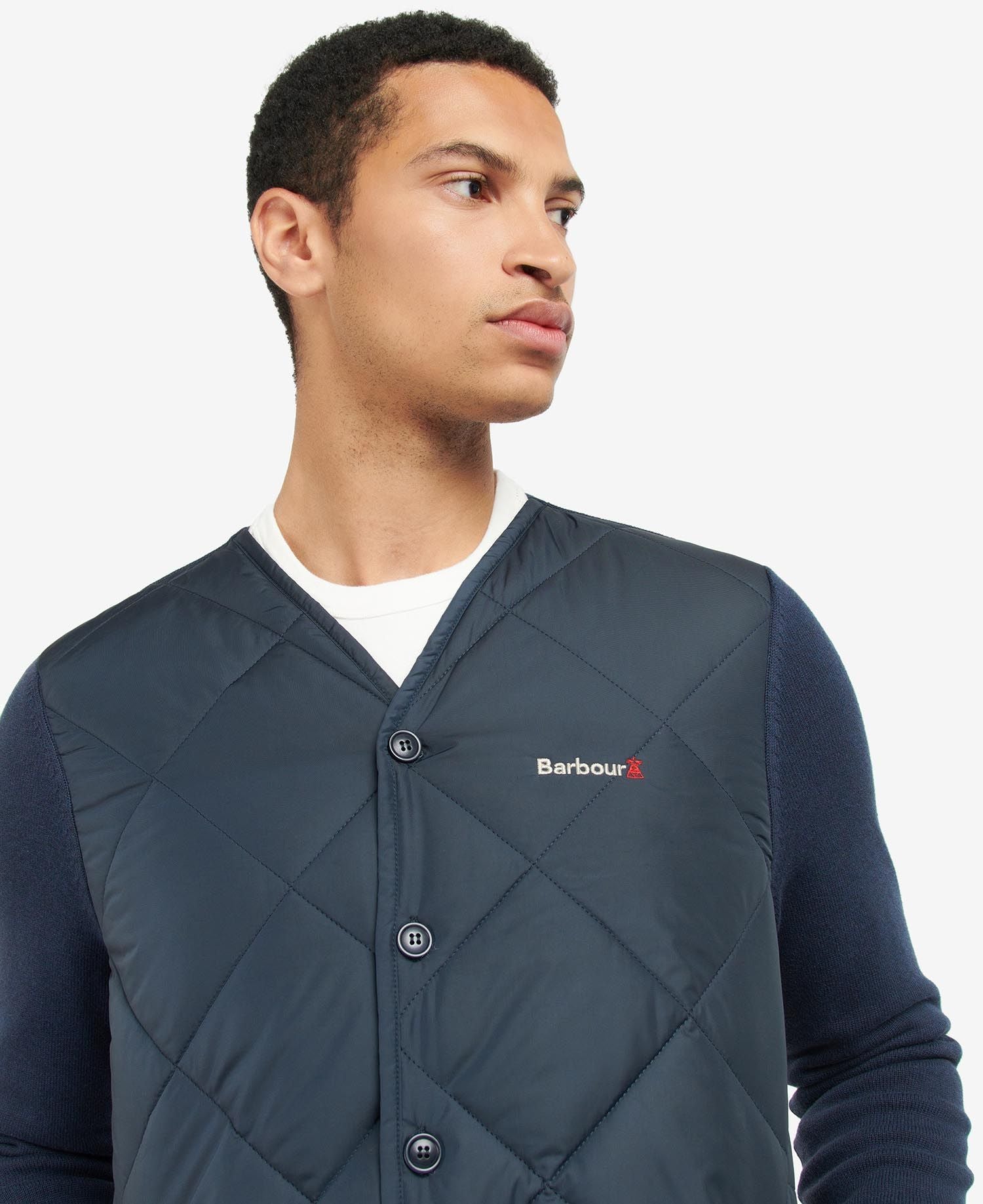 BARBOUR Craghead Quilted Cardigan NAVY