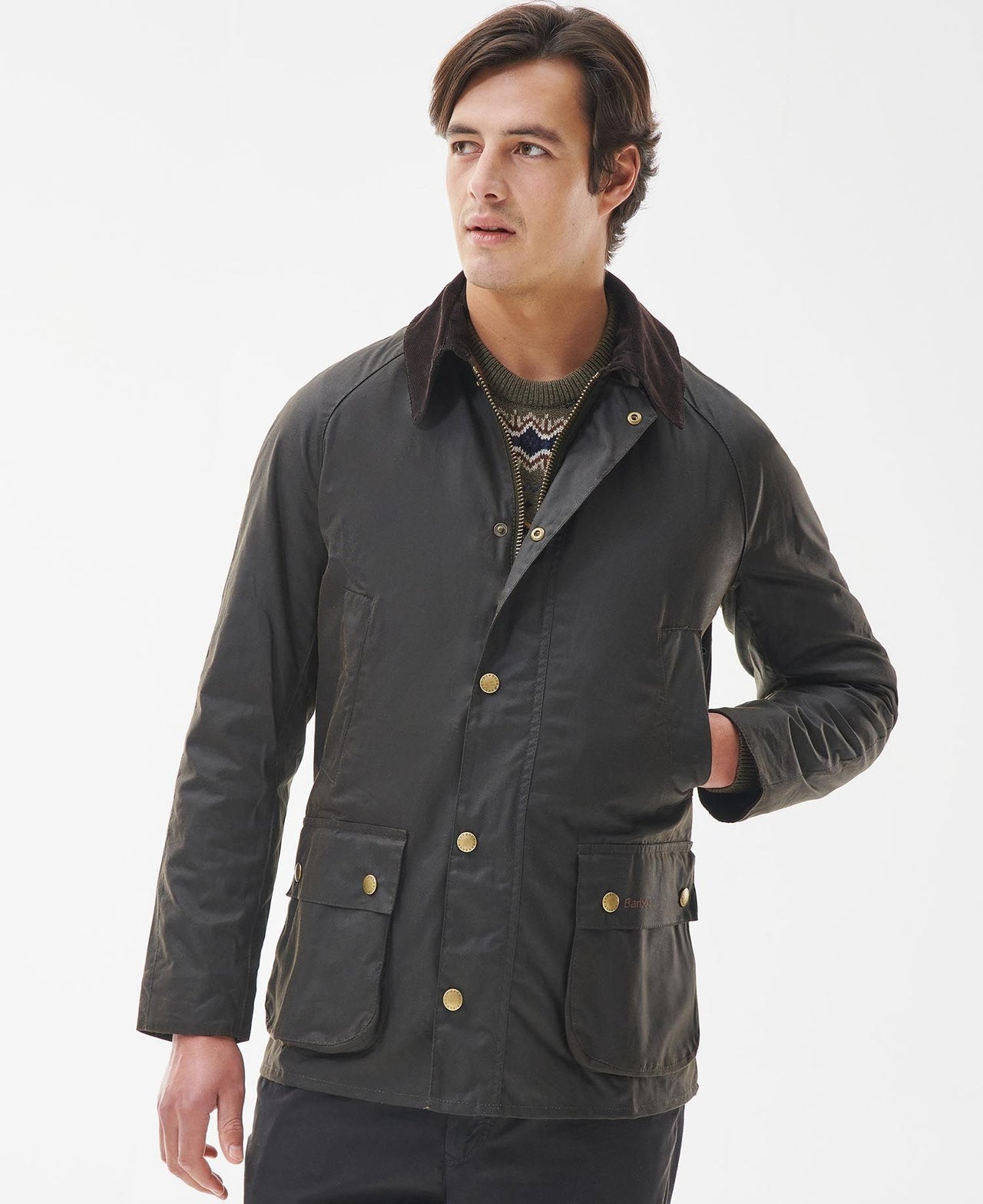 HENRY SARTORIAL X BARBOUR Ashby Wax Jacket SAGE