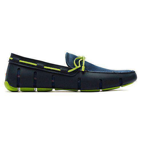 SWIMS Braided Lace Loafer NAVY/GREEN