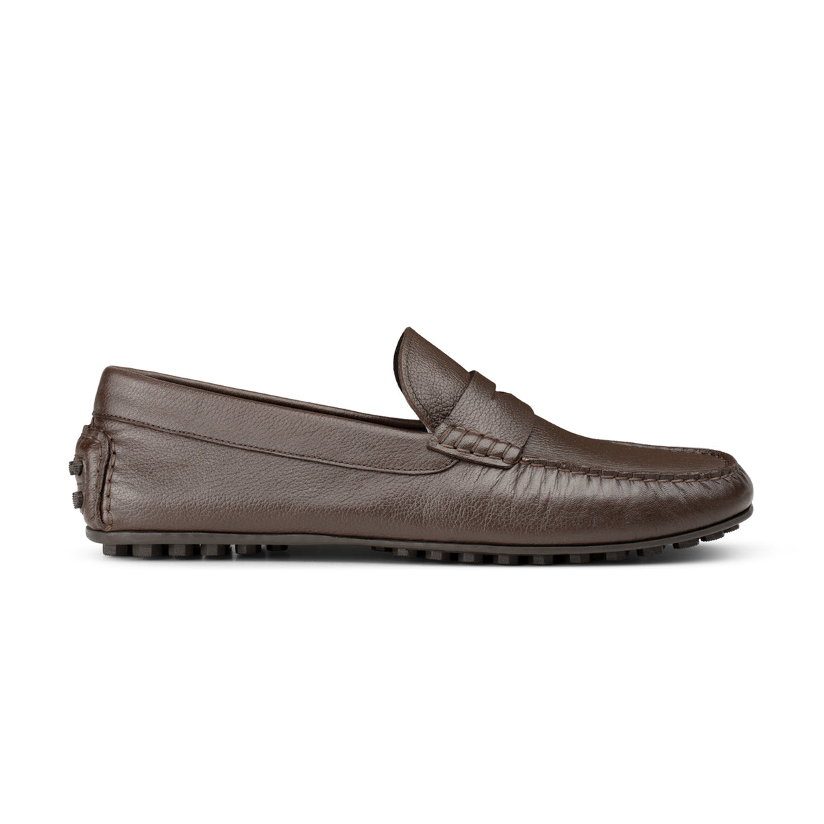 HENRY BUCKS Sorrento Penny Loafer Rubber Sole DARK BROWN
