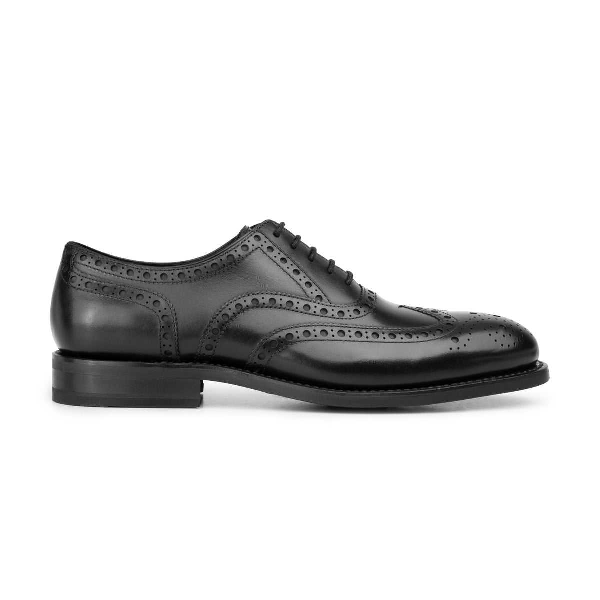 HENRY BUCKS Oxford Brogue Rubber Sole BLACK
