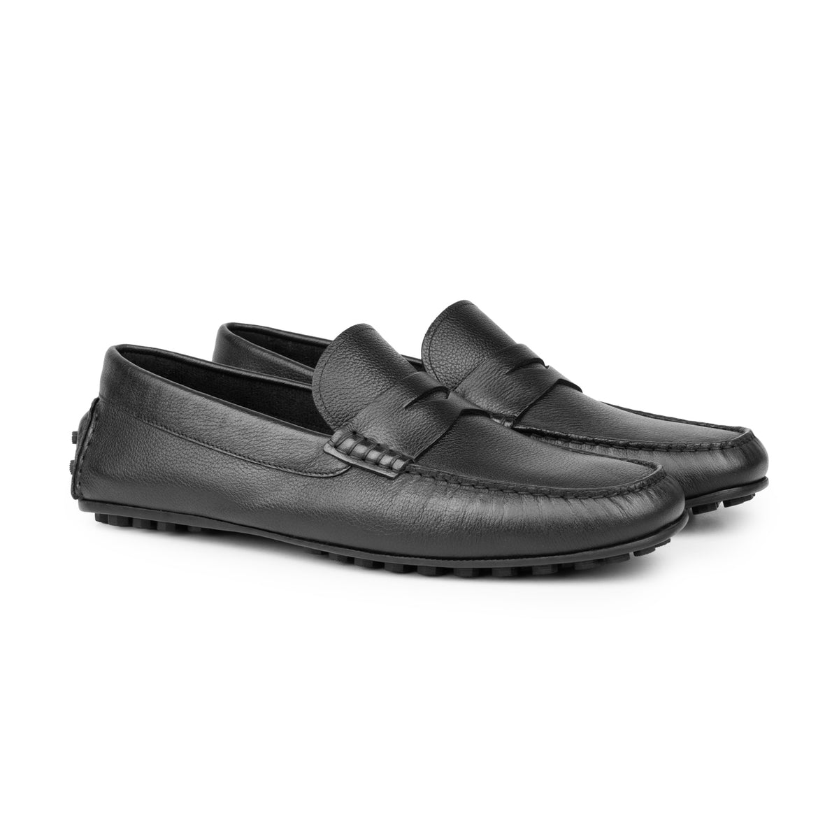 HENRY BUCKS Sorrento Penny Loafer Rubber Sole BLACK