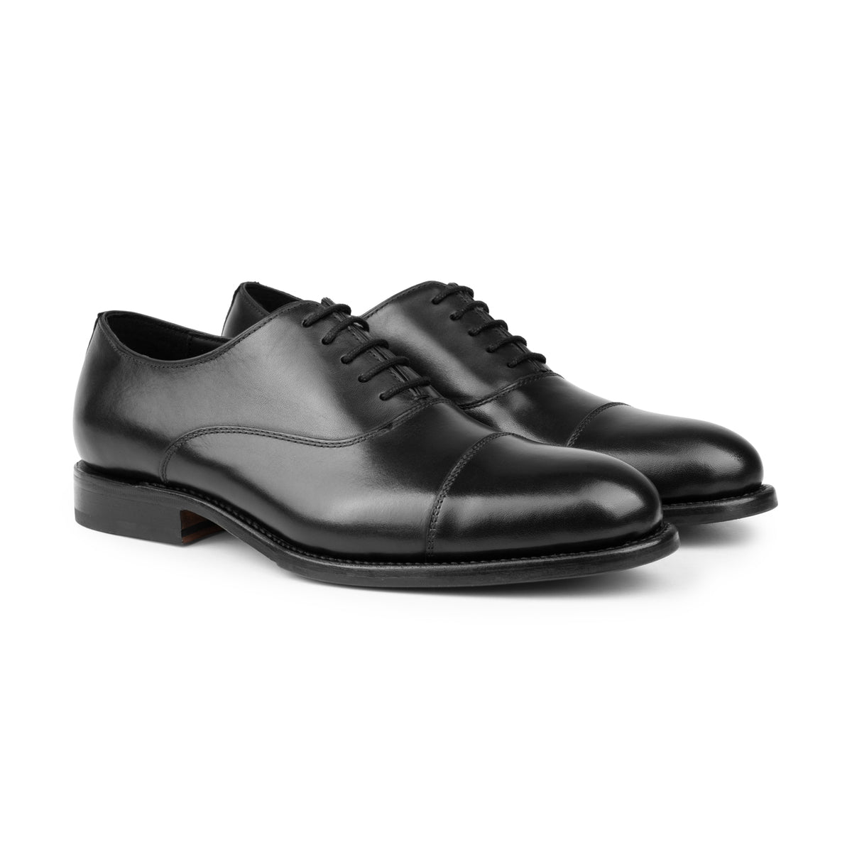 HENRY BUCKS Oxford Toe Cap G-Fit Leather Sole BLACK