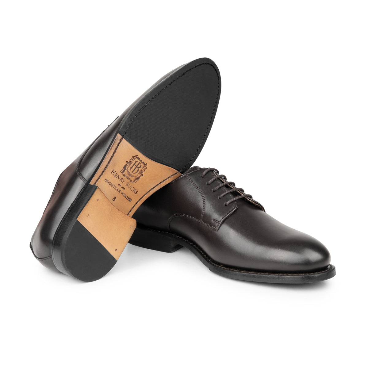 HENRY BUCKS London Derby Leather Sole DARK BROWN