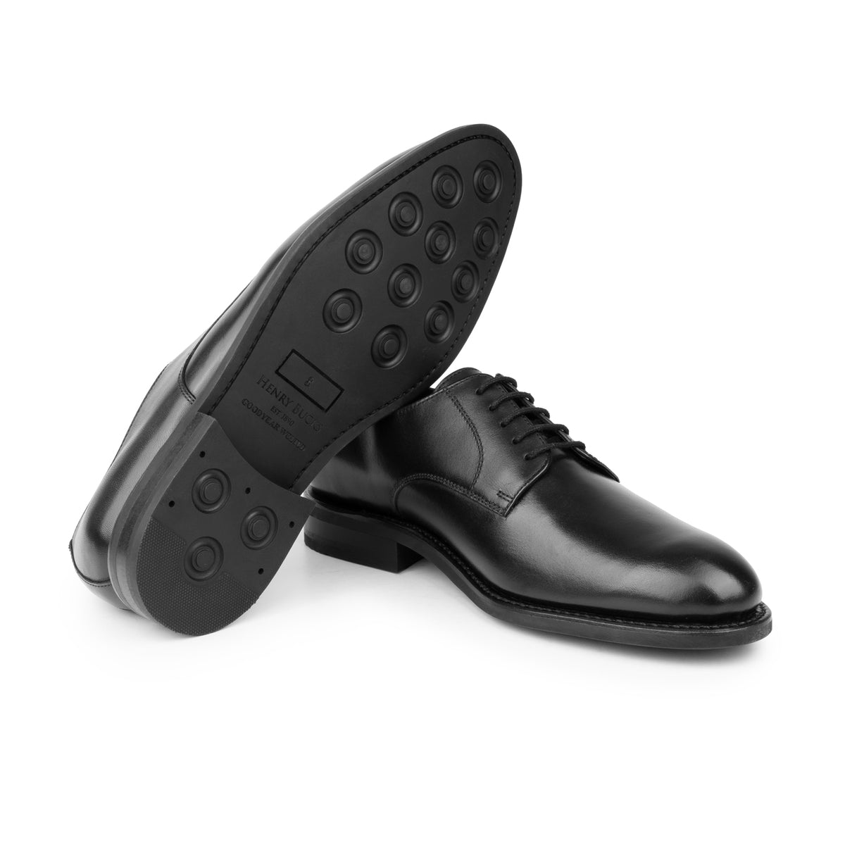 HENRY BUCKS London Derby Rubber Sole BLACK