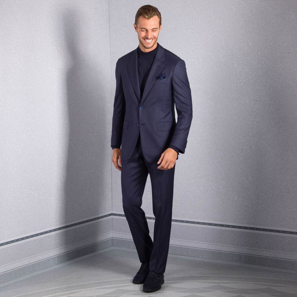 STEFANO RICCI Woven Two Button Suit NAVY