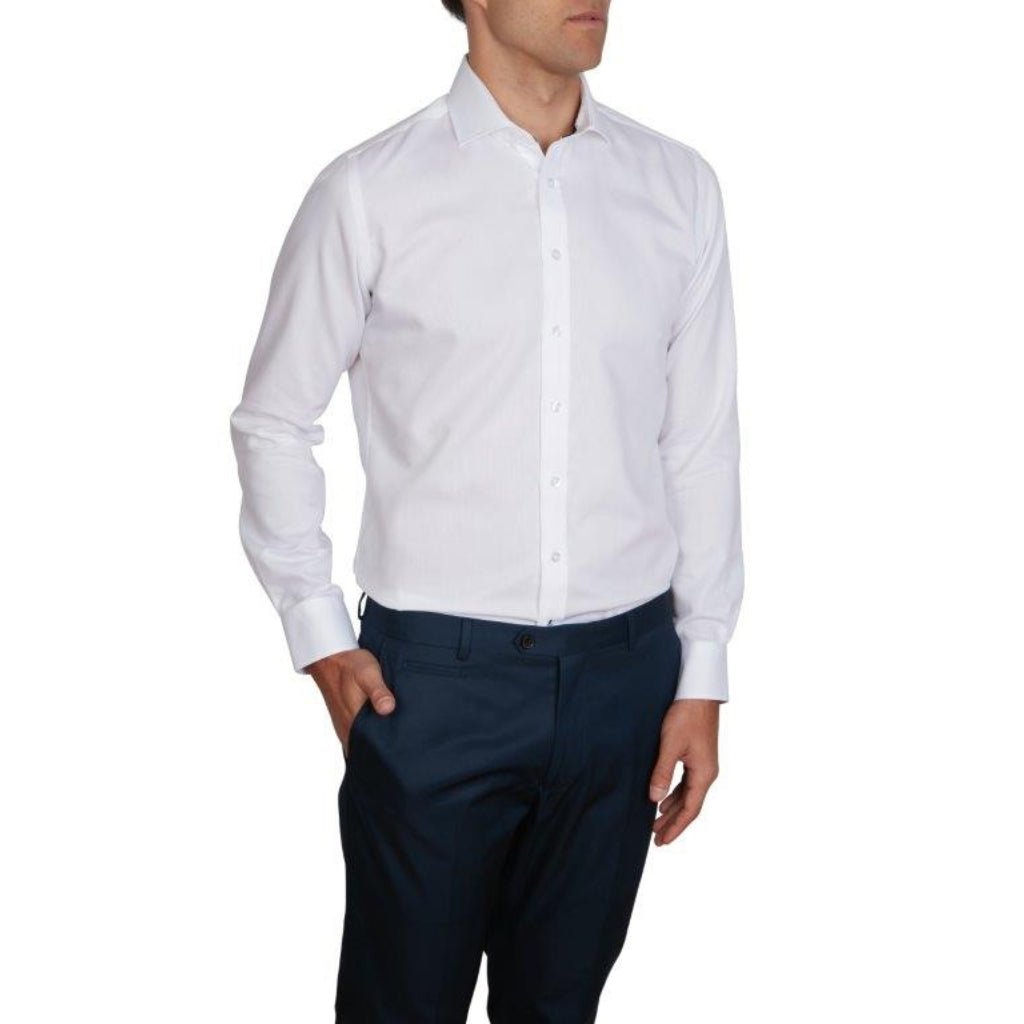 ABELARD Bedford Dobby Shirt WHITE - Henry BucksShirts01SS220059 - WHTE - SC - SLIM - M