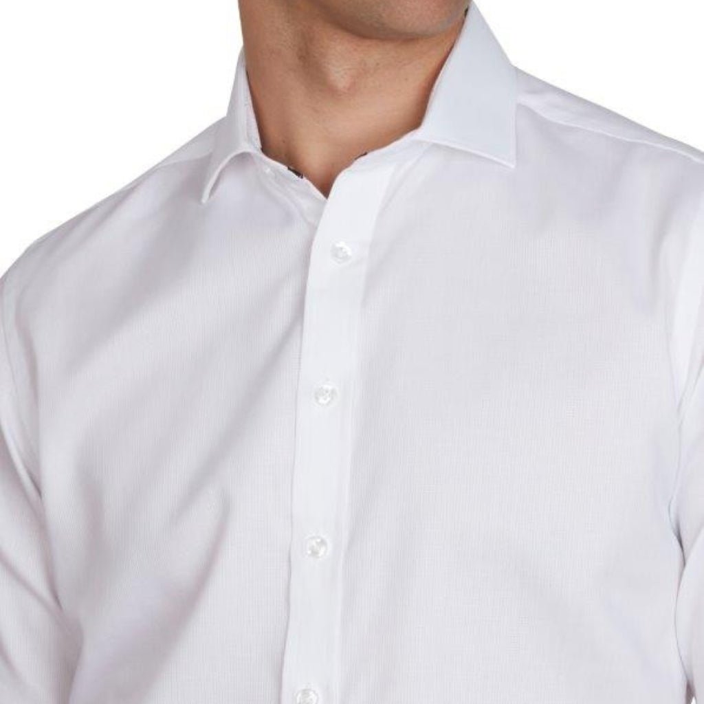 ABELARD Bedford Dobby Shirt WHITE - Henry BucksShirts01SS220059 - WHTE - SC - SLIM - M