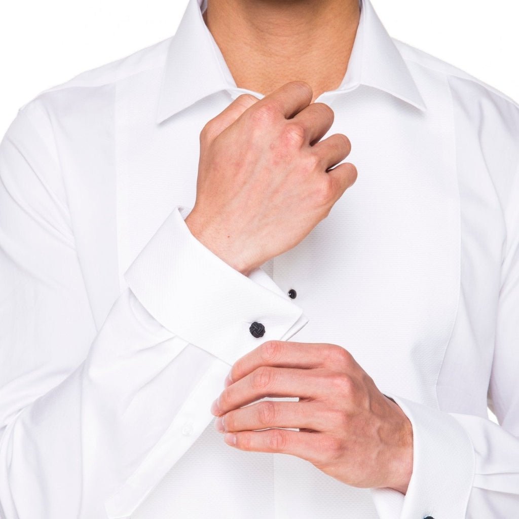 ABELARD Marcella Stud Front Peak Collar Dinner Shirt WHITE - Henry BucksShirts9000127 - WHTE - DC - SLIM - 38