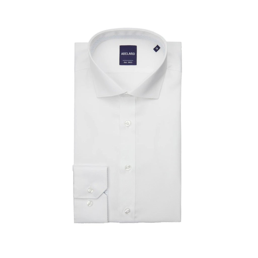 ABELARD Non Iron Cotton Twill Shirt Single Cuff Slim Fit WHITE - Henry BucksShirts01AW220005 - WHTE - SC - SLIM - 37