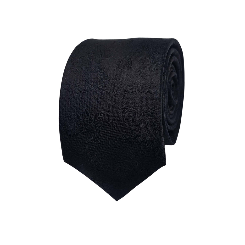 ABELARD Paisley Silk Tie BLACK - Henry BucksTies68SS230026 - BLCK