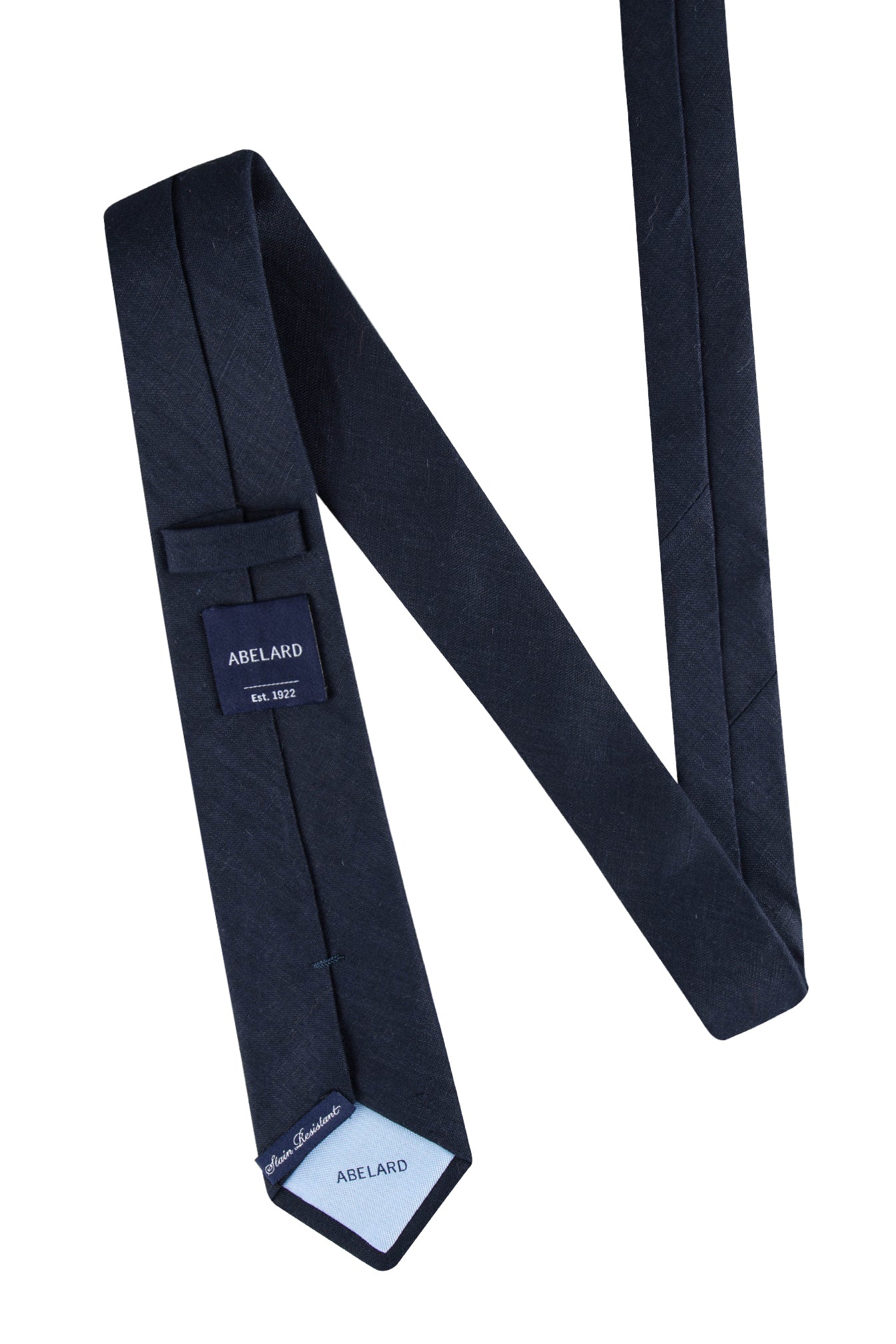 ABELARD Plain Linen Tie NAVY - Henry BucksTies68SS230022 - NAVY