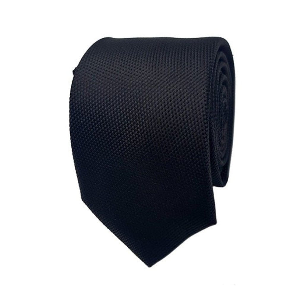 ABELARD Plain Tie BLACK - Henry BucksTies13AW220001 - BLCK