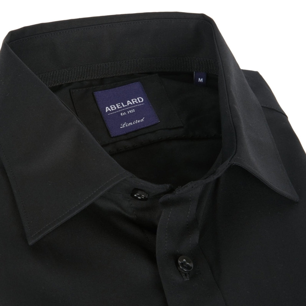 ABELARD Santo Stretch Poplin Men's Shirt BLACK - Henry BucksShirts01AW220007 - BLCK - SC - SLIM - SM