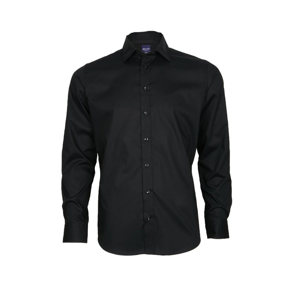 ABELARD Santo Stretch Poplin Men's Shirt BLACK - Henry BucksShirts01AW220007 - BLCK - SC - SLIM - SM