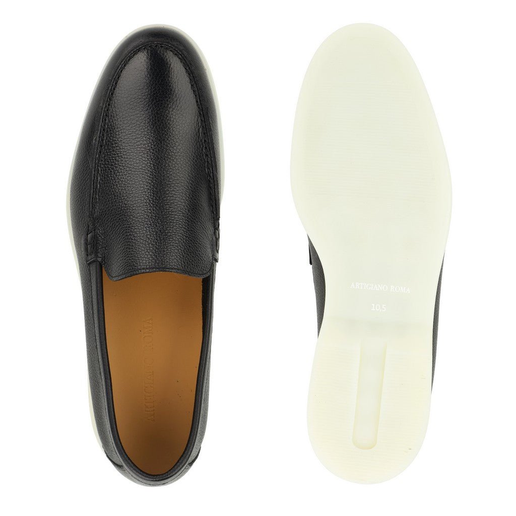ARTIGIANO ROMA Calf Grain Loafer BLACK - Henry Bucks