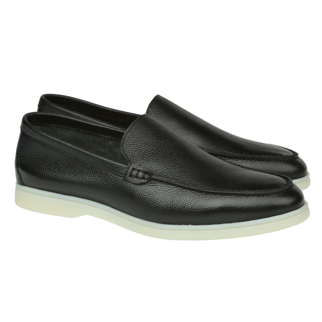 ARTIGIANO ROMA Calf Grain Loafer BLACK - Henry Bucks