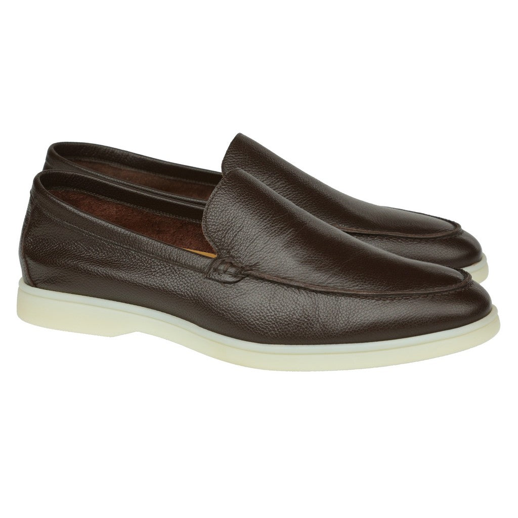 ARTIGIANO ROMA Calf Grain Loafer BROWN - Henry Bucks