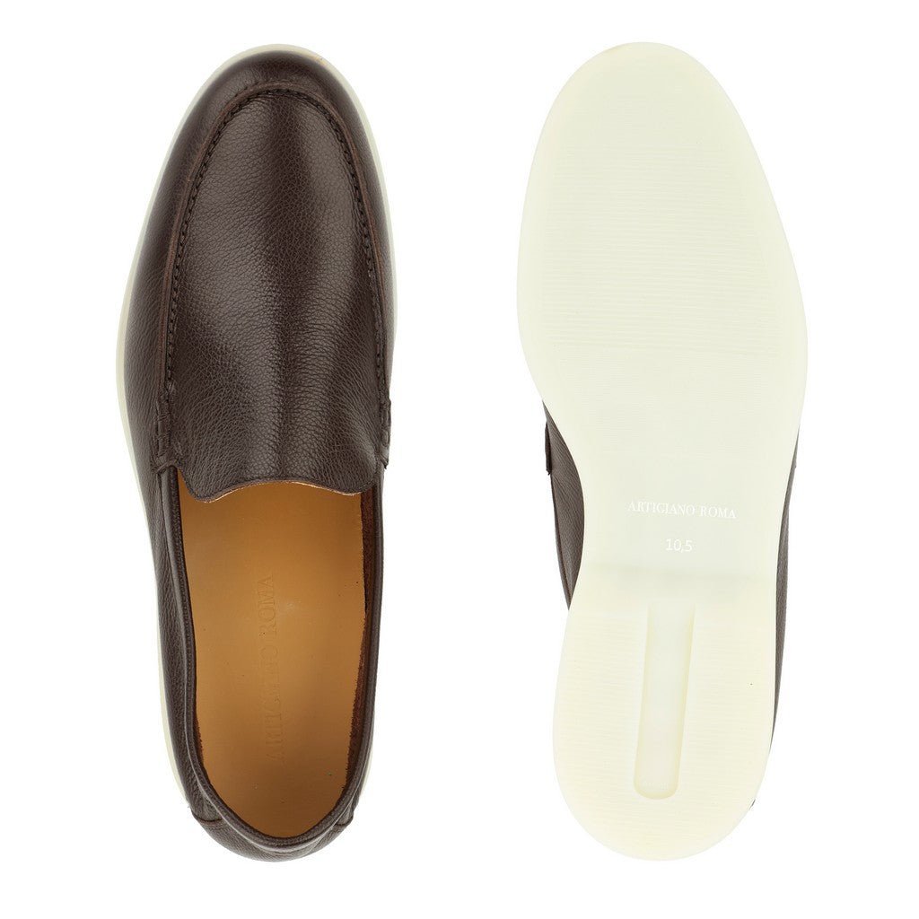 ARTIGIANO ROMA Calf Grain Loafer BROWN - Henry Bucks